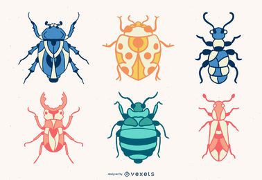 Conjunto de errores dibujados a mano de colores Conjunto de errores dibujados a mano de colores