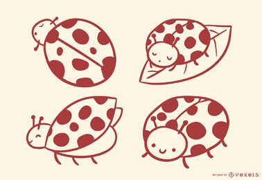 Lady Bug Cute Stroke Set Lady Bug Cute Stroke Set