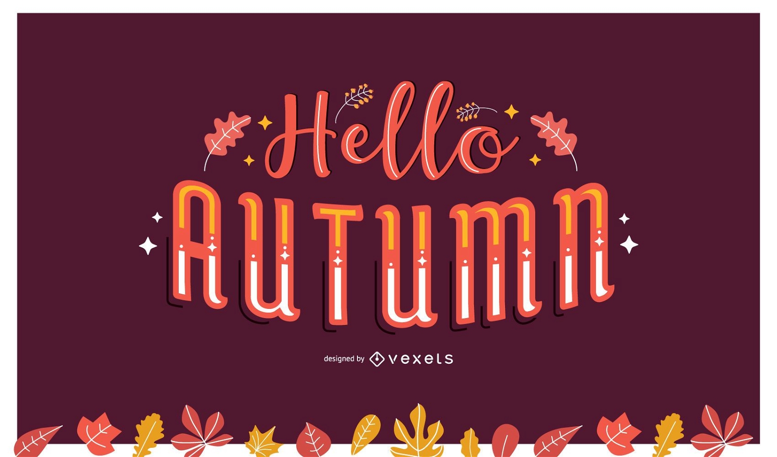 Hello autumn lettering
