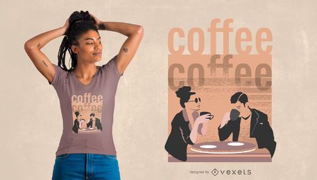 Design de t-shirt de café de relaxamento Design de t-shirt de café de relaxamento