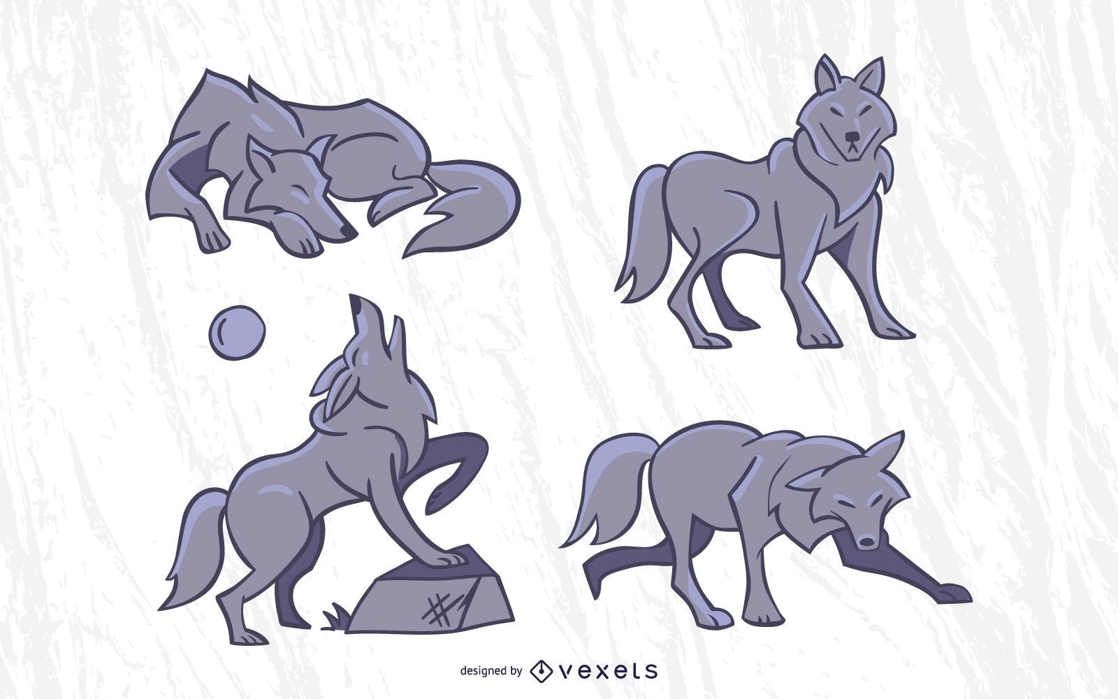 Stilvolles Wolf-Vektor-Set