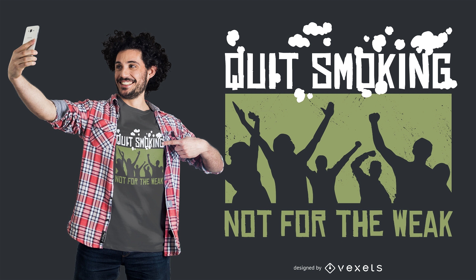 Design de camiseta para parar de fumar