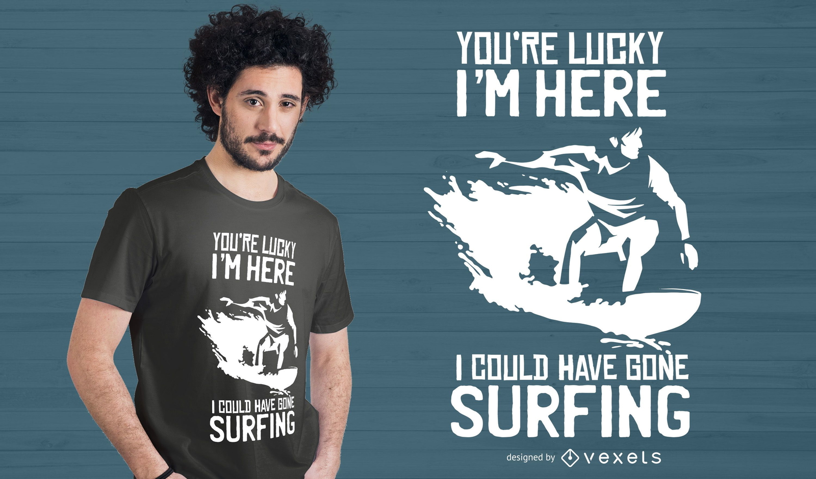 Design de camisetas de citações do surf