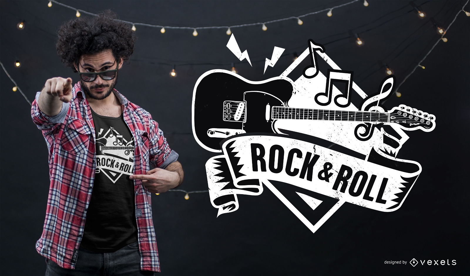 Diseño de camiseta Rock and Roll