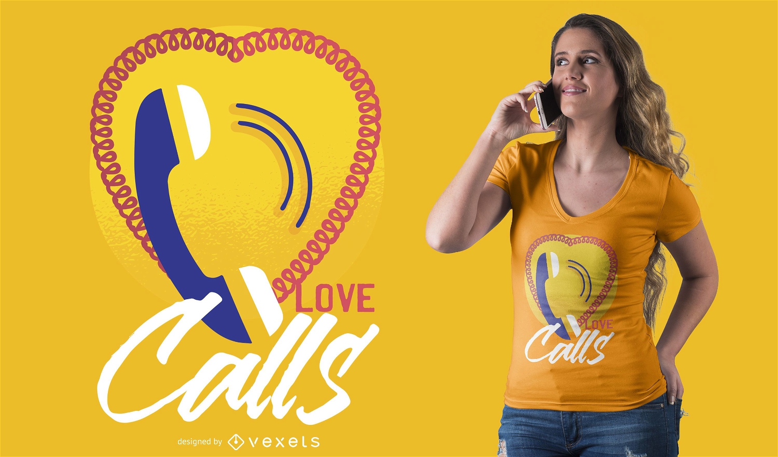 Diseño de camiseta Love Calls