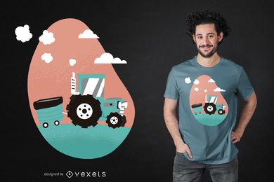 Diseño de camiseta de tractor de granja Diseño de camiseta de tractor de granja
