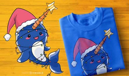 Baby Christmas Narwhal T-shirt Design Baby Christmas Narwhal T-shirt Design