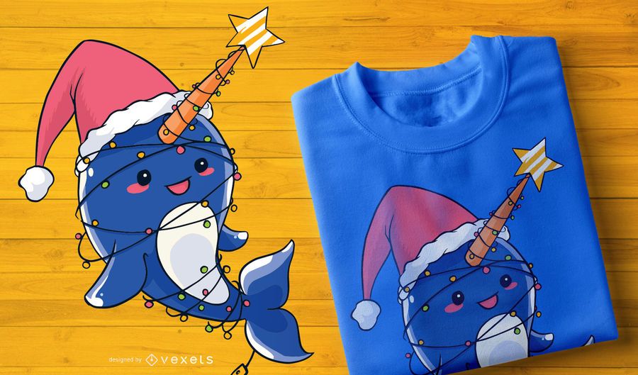 Diseño de la camiseta de la Navidad del bebé Narwhal Diseño de la camiseta de la Navidad del bebé Narwhal
