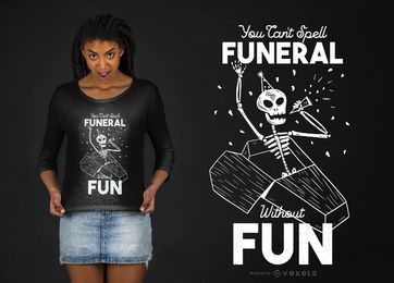 Diseño de camiseta de esqueleto divertido