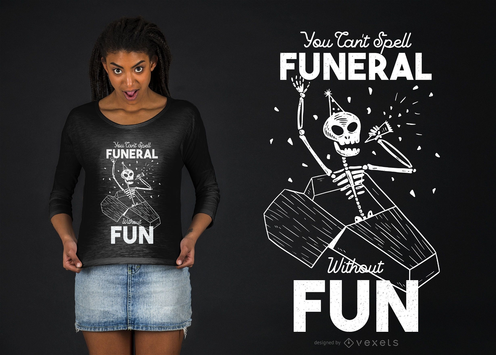 Funny Skeleton T-shirt Design