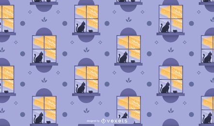 Diseño de patrón de ventana de otoño