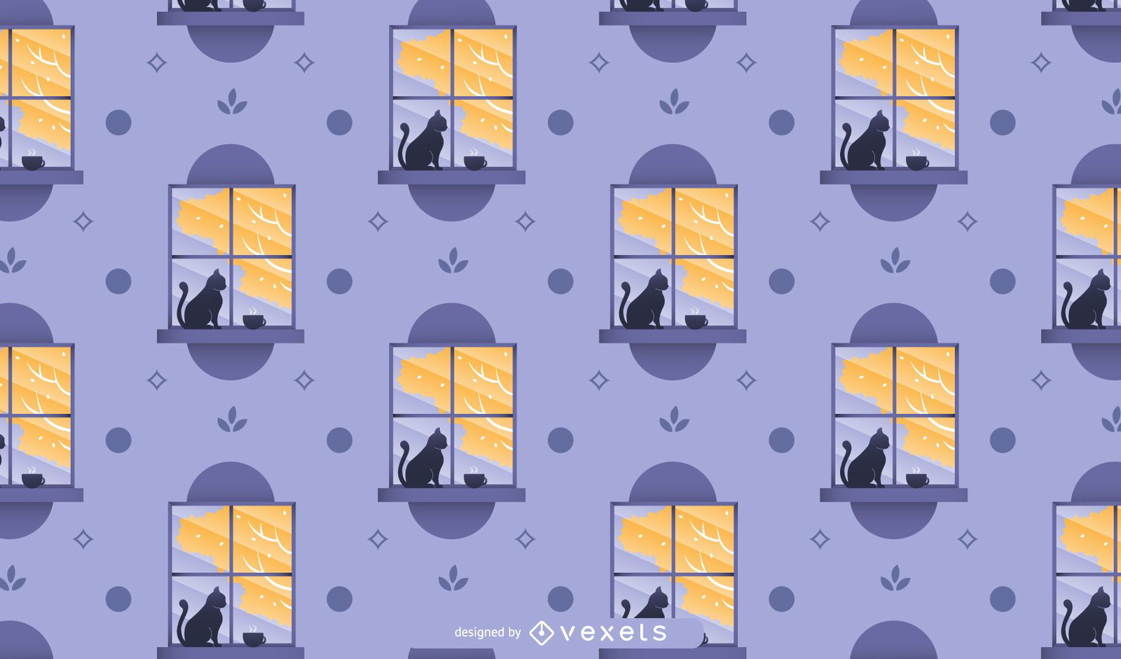 Autumn window pattern design