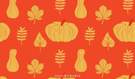 Calabazas y hojas de otoño patrón