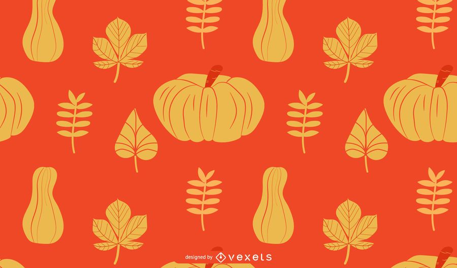 Pumpkins and leaves autumn pattern Pumpkins and leaves autumn pattern