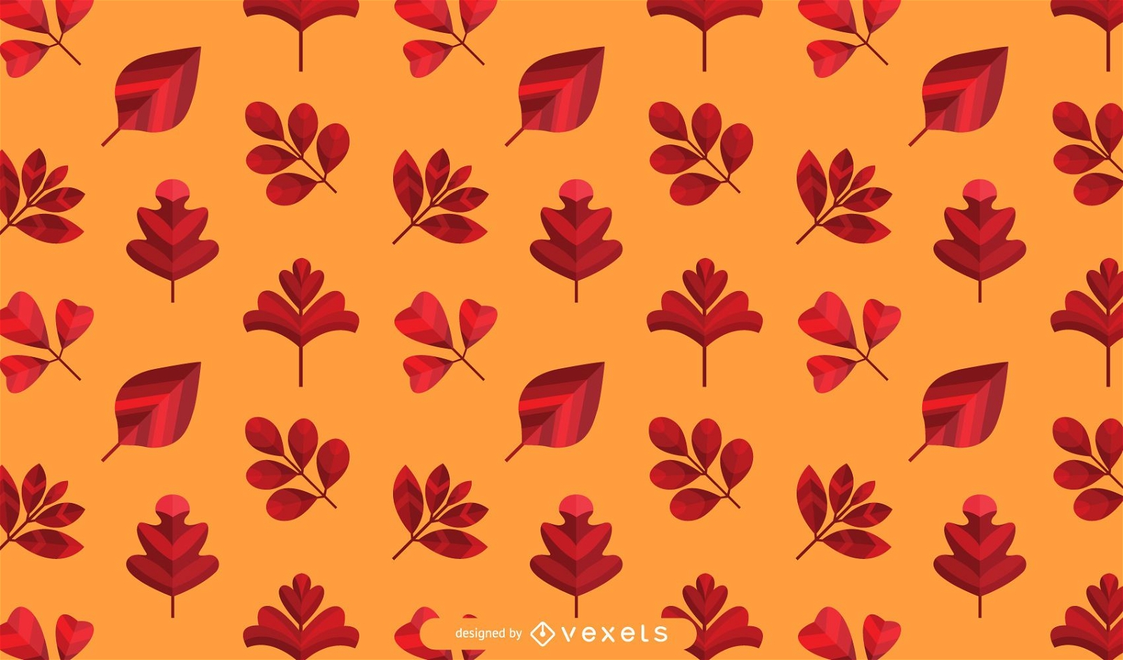 Orange Autumn Leaves Pattern