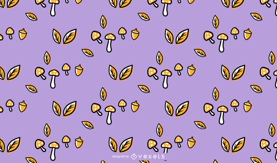 Leaves and mushrooms pattern Leaves and mushrooms pattern