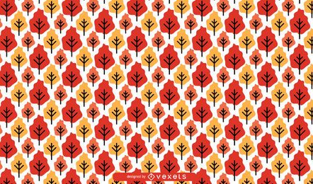 Patrón de árboles de otoño sin fisuras