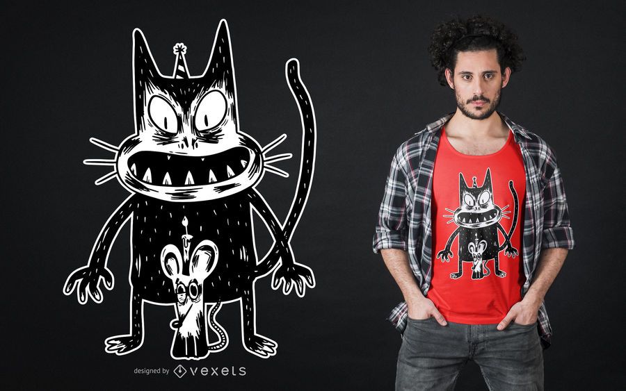 Diseño de camiseta de ratón y ratón espeluznante Diseño de camiseta de ratón y ratón espeluznante