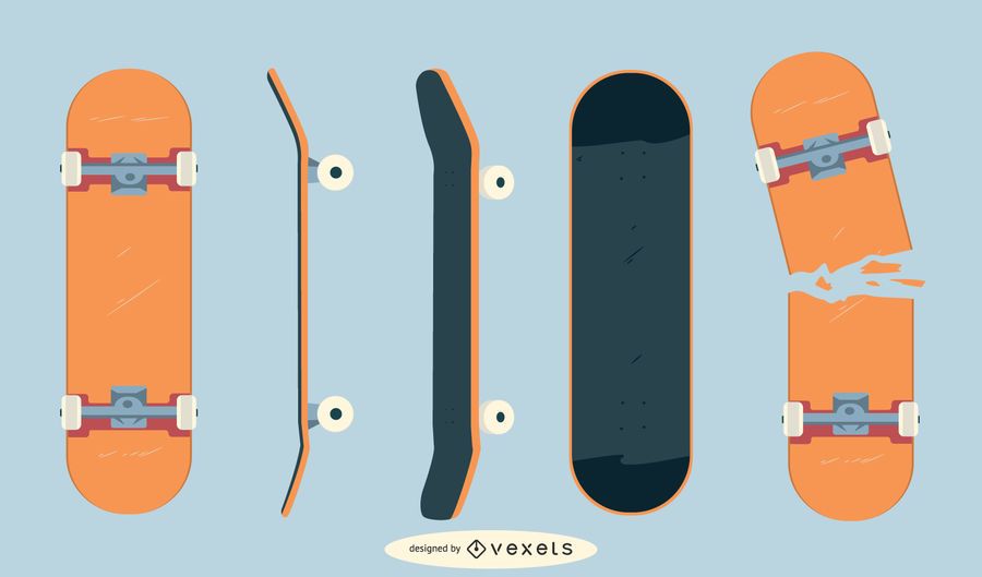 Skateboard Flat Design Collection Skateboard Flat Design Collection