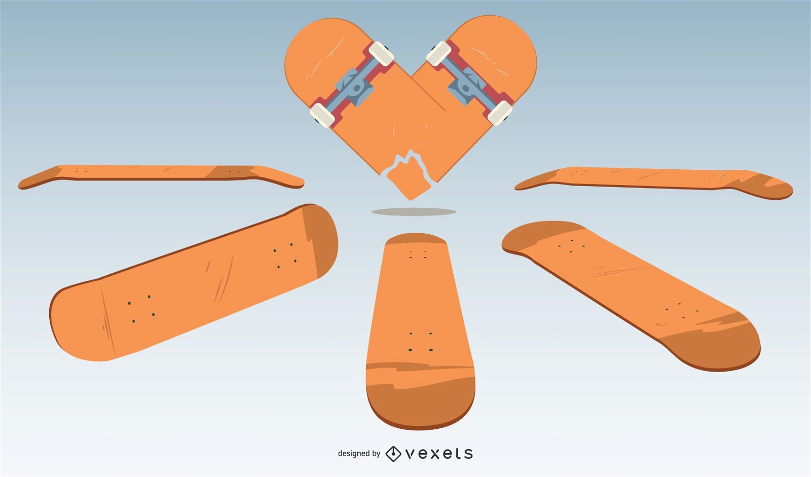 Skateboard vector set