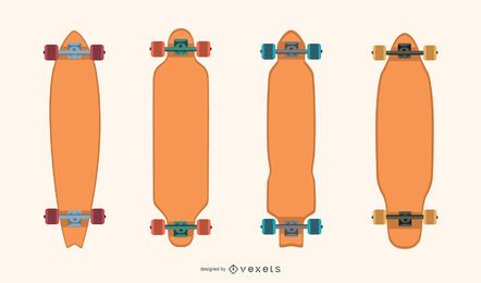 Pacote de vetores Longboard em branco Pacote de vetores Longboard em branco