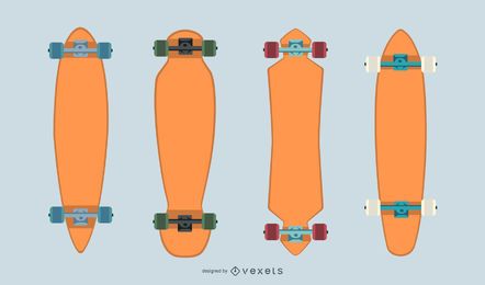Leerer Longboards-Vektorsatz