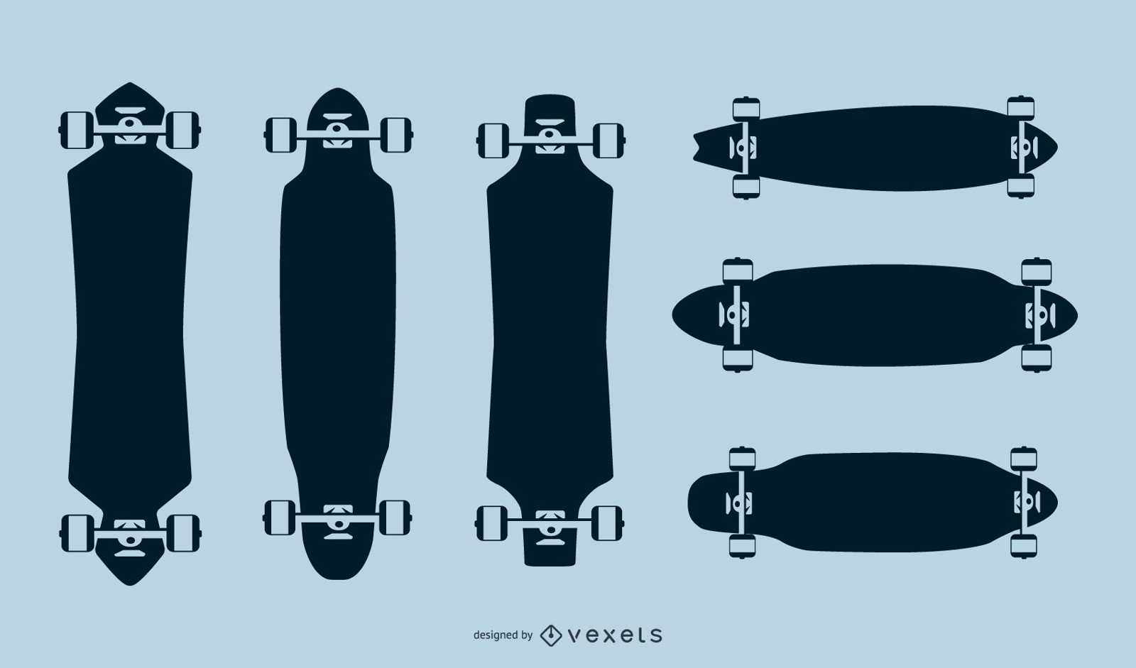 Pack de siluetas de longboard