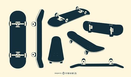 Conjunto de silueta de patineta