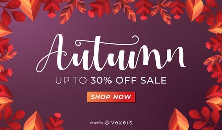 Diseño de banner de venta de otoño Diseño de banner de venta de otoño