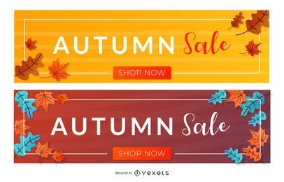 Herbstlaub Verkauf Banner Set