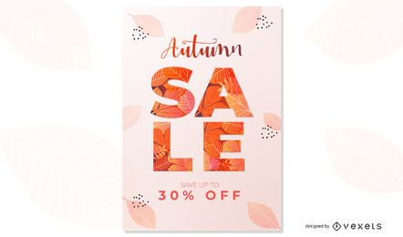 Diseño de cartel de venta de otoño
