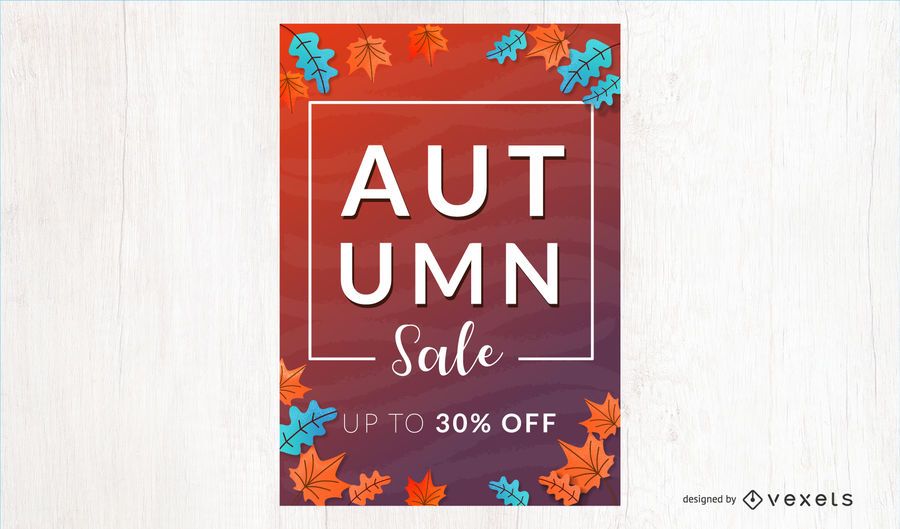 Banner de Vector de descuento de venta de otoño Banner de Vector de descuento de venta de otoño