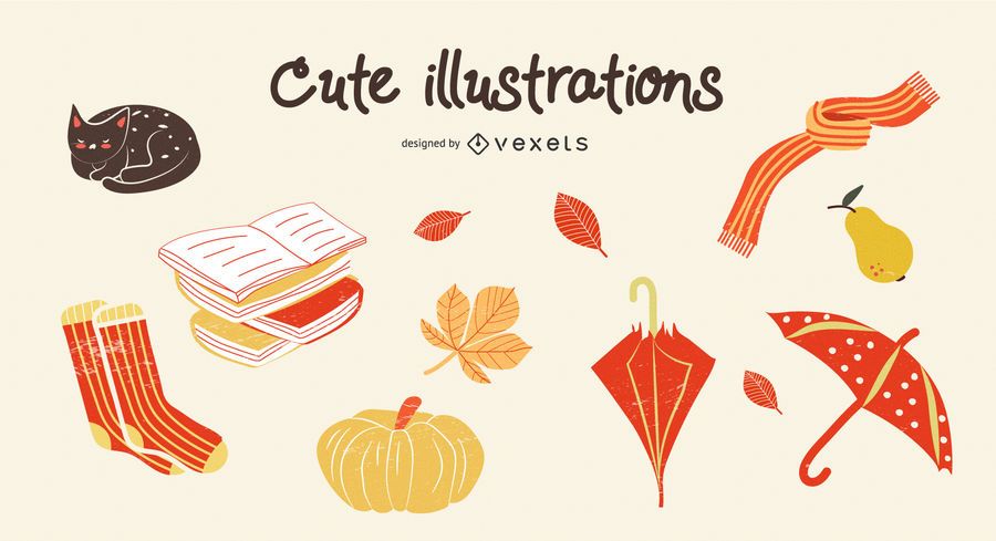 Autumn Cute illustration Set Autumn Cute illustration Set