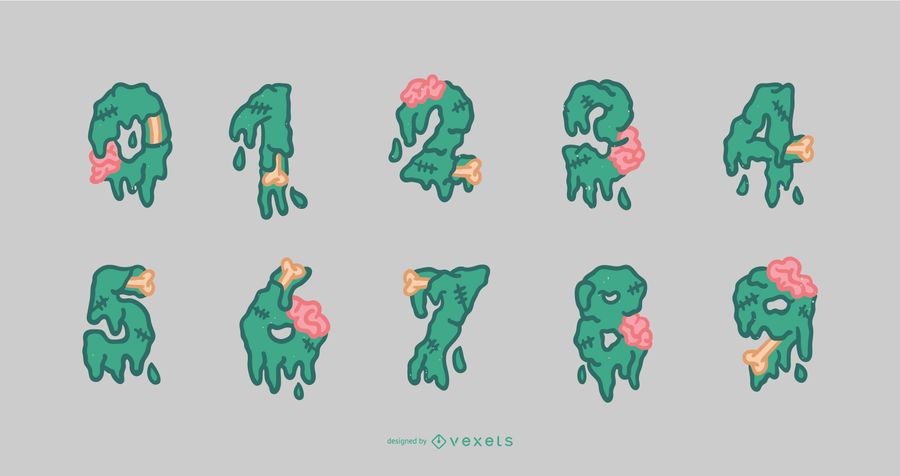 Halloween Zombie Alphabet Number Set Halloween Zombie Alphabet Number Set