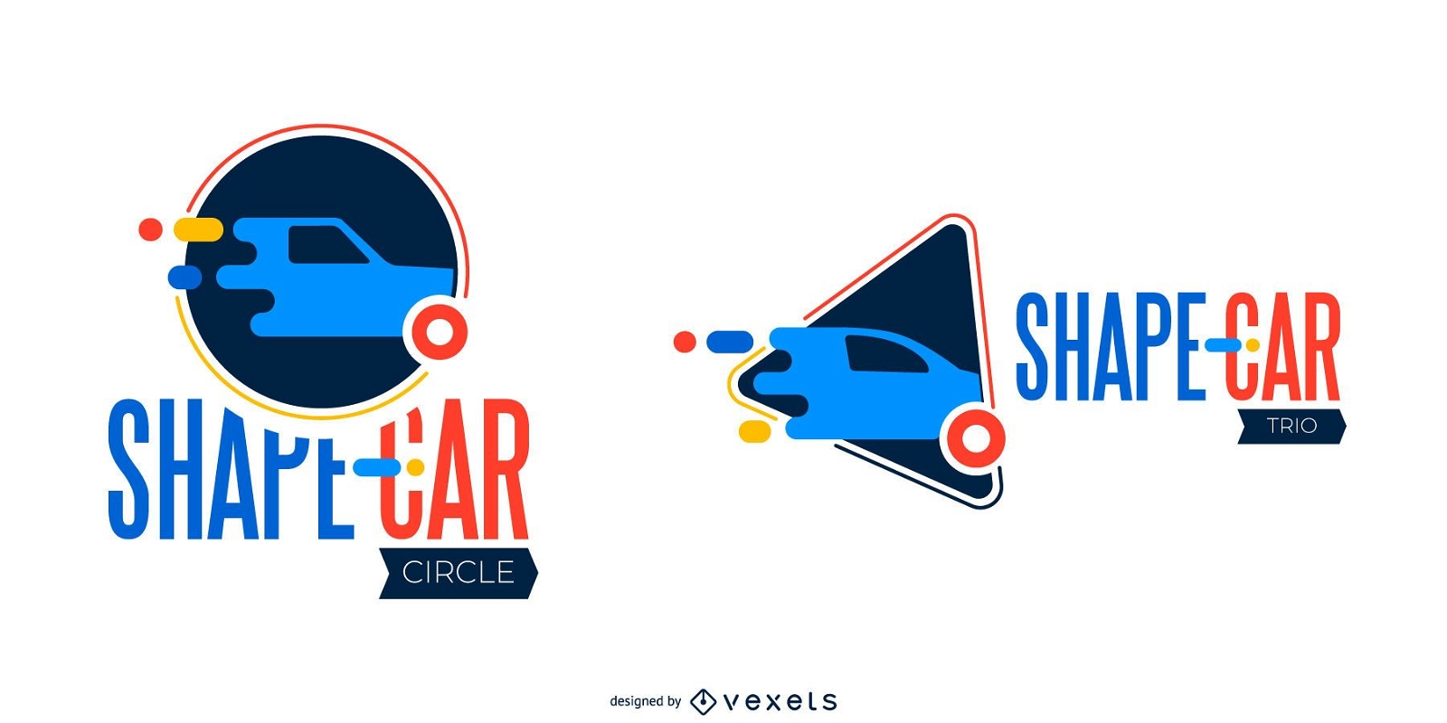 Shape car logo set