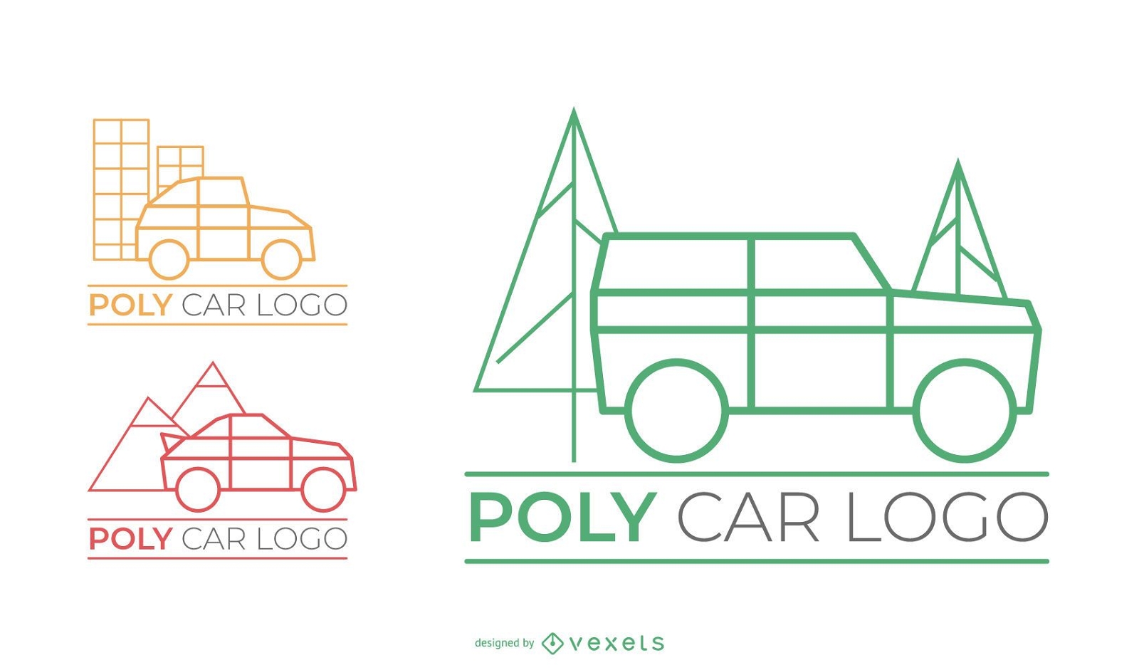 Conjunto de logotipo de Poly Car
