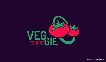 Modelo de logotipo de tomate vegetariano Modelo de logotipo de tomate vegetariano