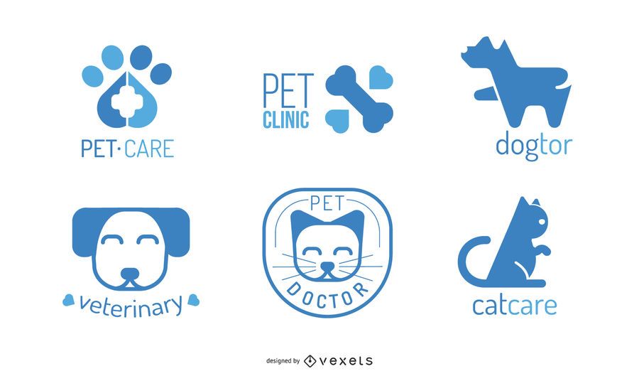 Conjunto de diseño de logotipo veterinario Conjunto de diseño de logotipo veterinario