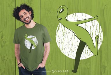 Design de camiseta de corrida alienígena