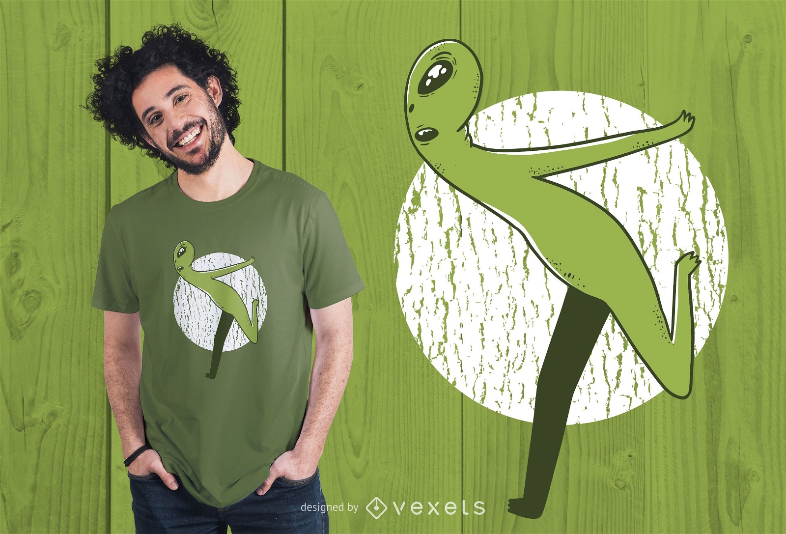 Alien Running T-Shirt Design