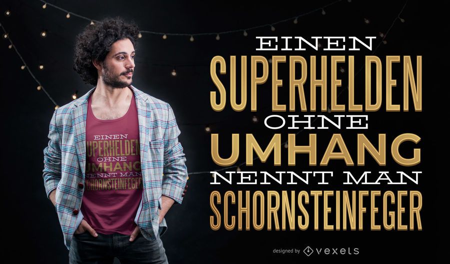 Citação de super-herói alemão Design de t-shirt Citação de super-herói alemão Design de t-shirt