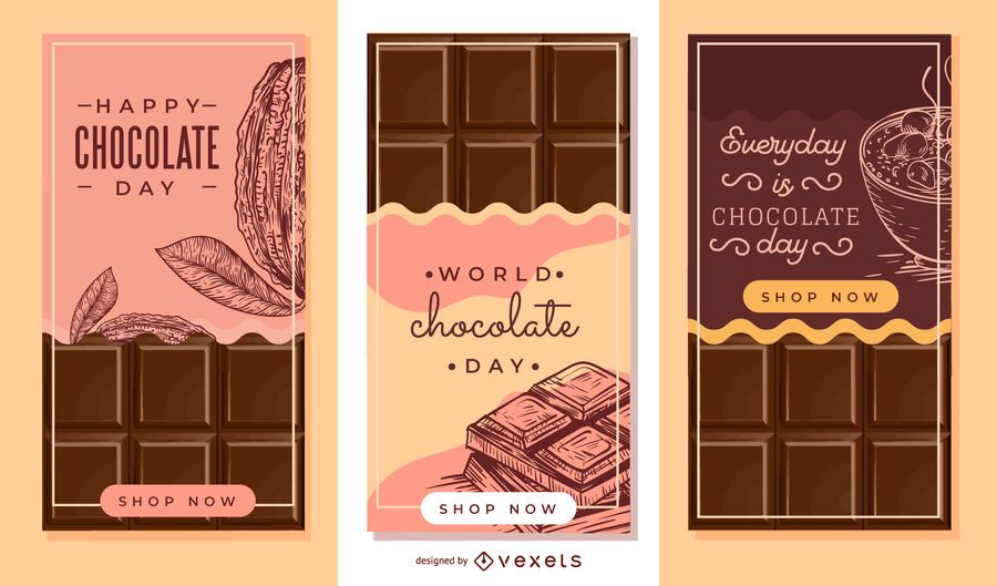 Conjunto de banner de barra de chocolate Conjunto de banner de barra de chocolate