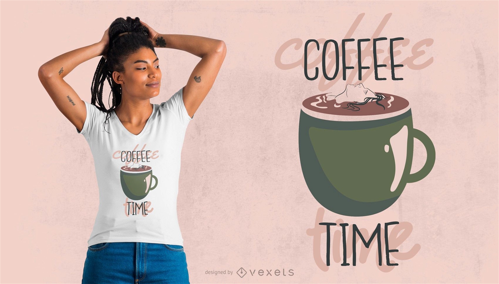Diseño de camiseta de la hora del café