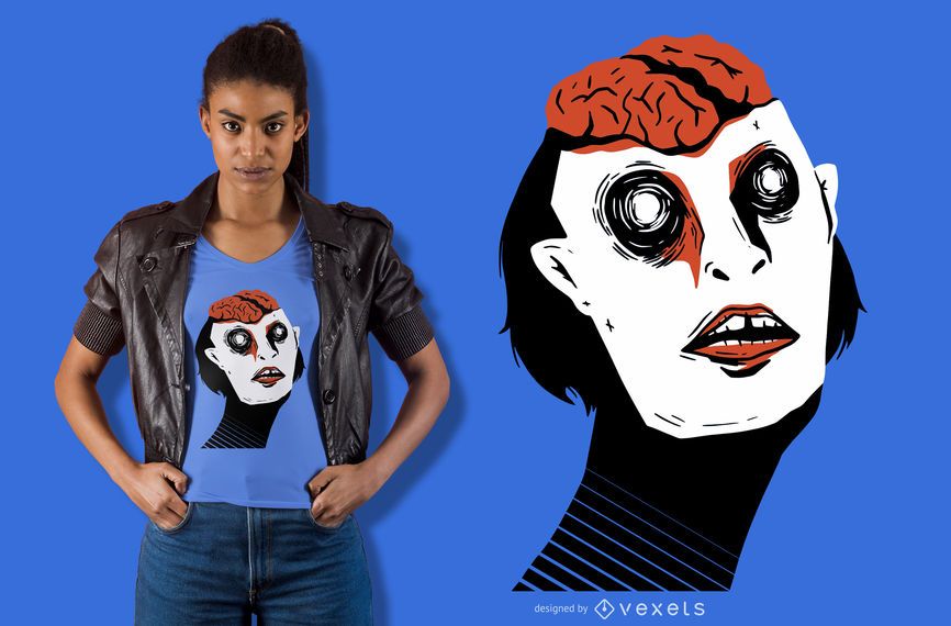 Diseño de camiseta de cerebro expuesto Diseño de camiseta de cerebro expuesto