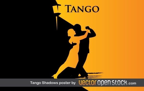 P?ster de sombras e silhuetas de tango