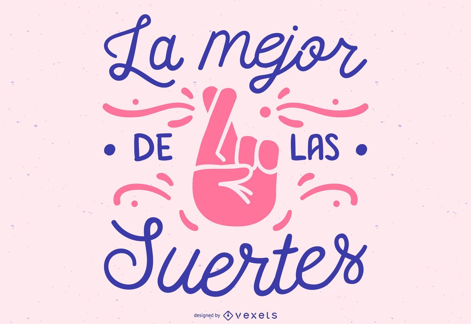 Good luck spanish lettering design