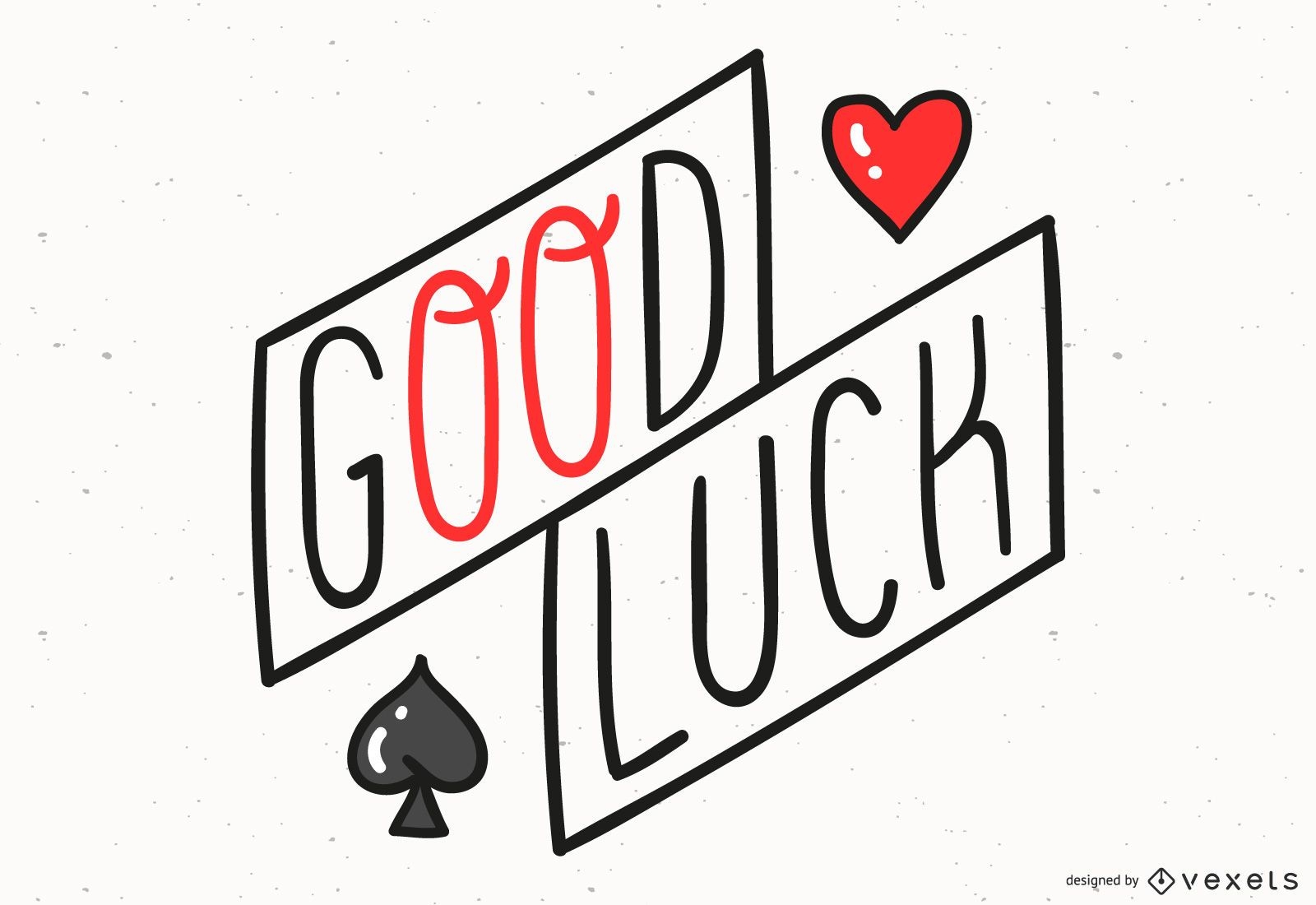 Good luck lettering quote design