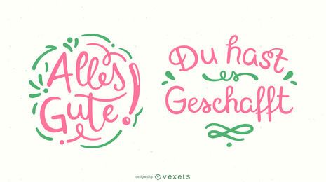 Viel Glück Deutsch Schriftzug Banner Set