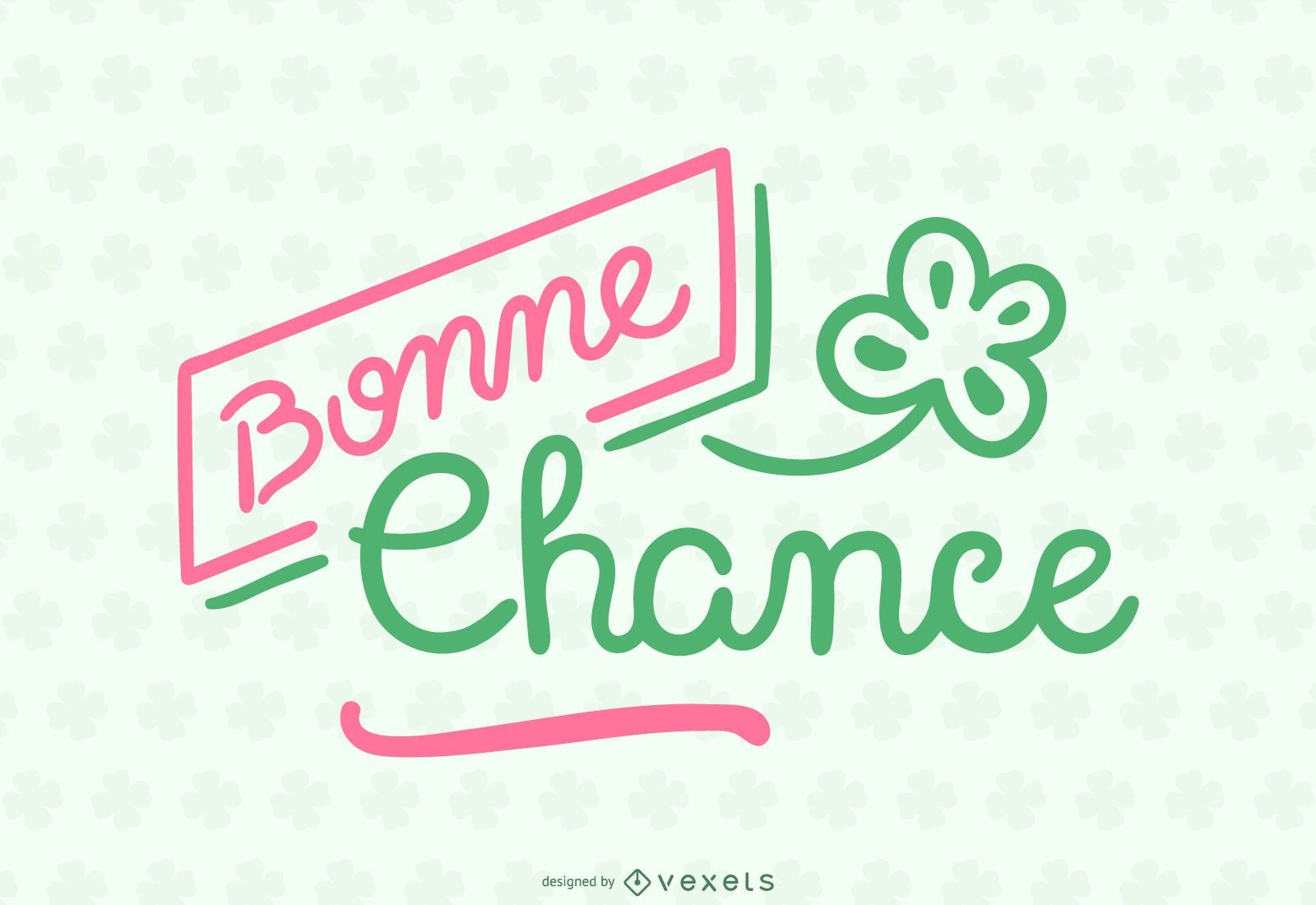 Banner de cotización de letras francesas Bonne Chance