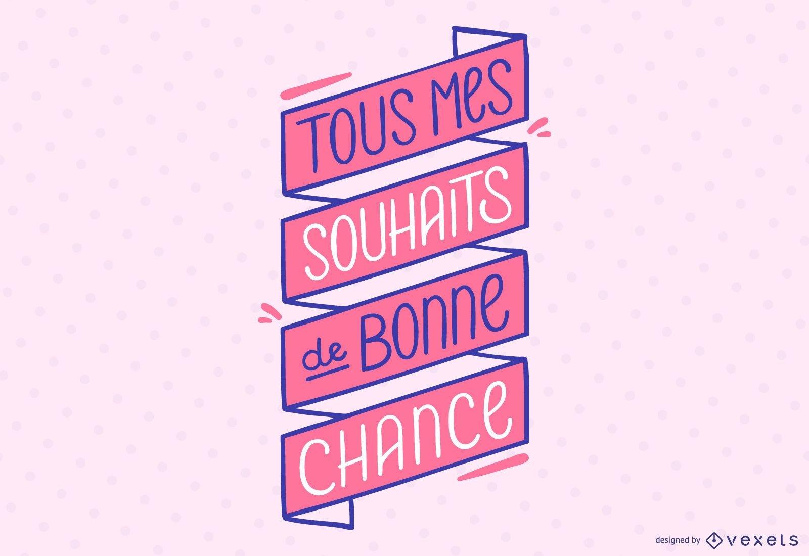 Banner de cita de letras francesas de buena suerte